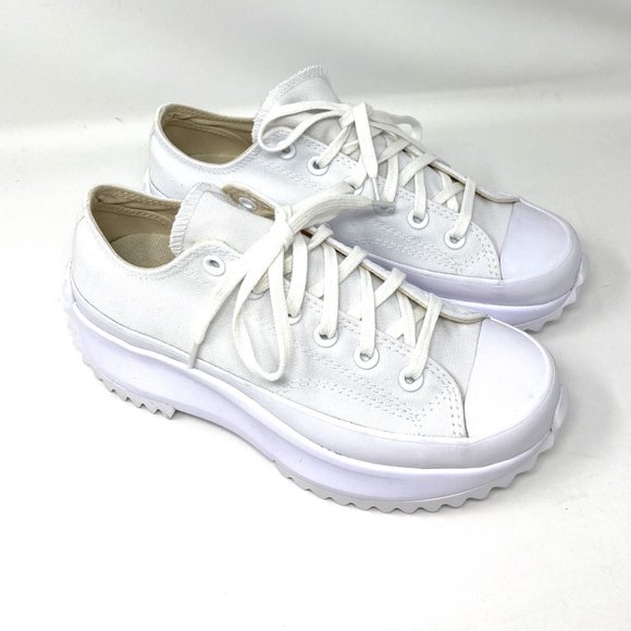 Converse Women's Size RUN STAR HIKE OX White Canvas Platform Low Sneaker 571869C - Picture 2 of 9